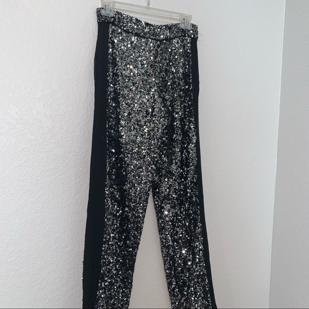 NEW $169 Zara Silver Black Sequin Dress Pants Limited Edition 2674/100 XS Small - Picture 14 of 16